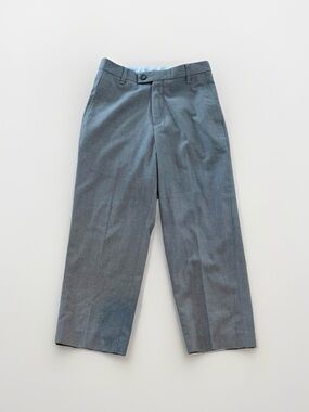 Nautica Sz 8 Boys Pants Gray Flat Front Suit Pants Dress Pants Wool Blend